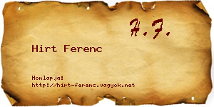 Hirt Ferenc névjegykártya